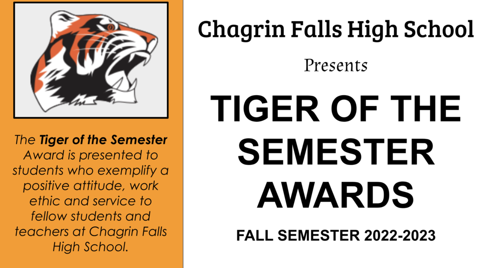 ​Chagrin Falls High School Congratulates Tigers of the Semester