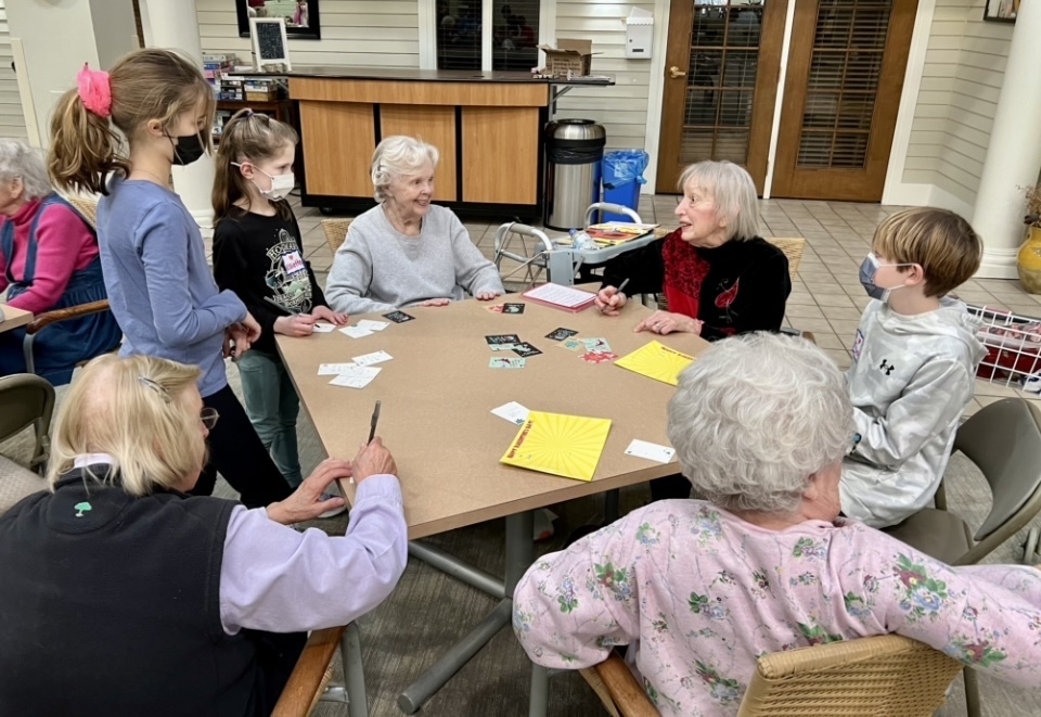 Gurney Service Learning Club Celebrates Valentine's Day with Hamlet Residents
