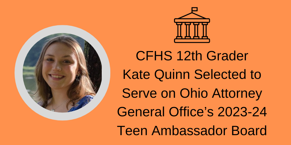 Kate Quinn Selected as Member of the Ohio Attorney General Office’s 2023-24 Teen Ambassador Board