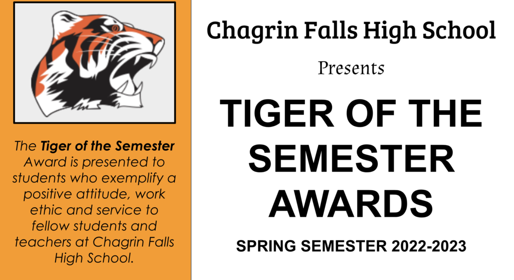 Chagrin Falls High School Salutes Tigers of the Spring Semester
