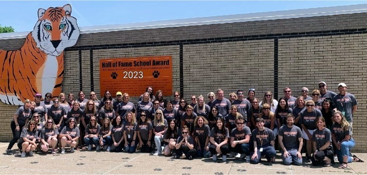 This is our Gurney Elem 2023 Hall of Fame School Award Winning Staff...and they deserve an amazing summer break! Thank you ALL for a great year full of Tiger Pride! 