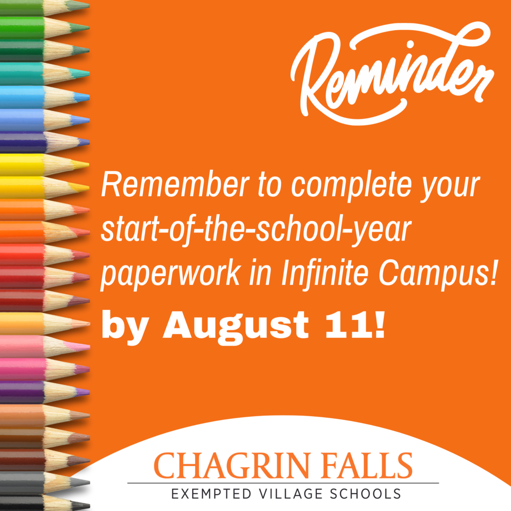 remember to complete start of the school year forms
