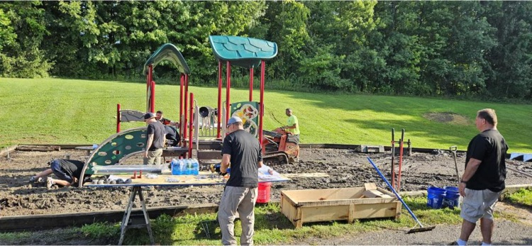 Community build by Dads Club for new preschool playground at gurney happening today.