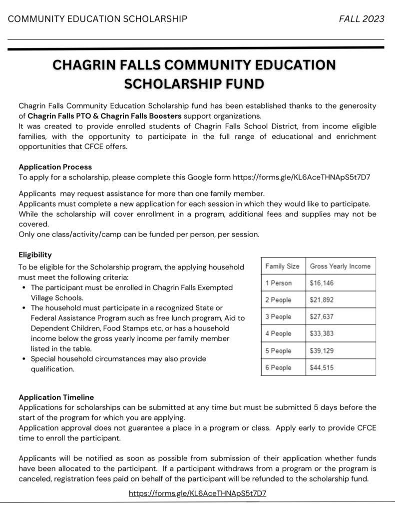Chagrin Falls Scholarship Fund